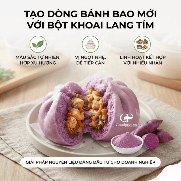 Bánh Bao Khoai Lang Tím Healthy Cho Doanh Nghiệp 
