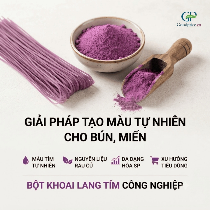 Bột Khoai Lang Tím Cho Doanh Nghiệp Sản Xuất Bún, Miến