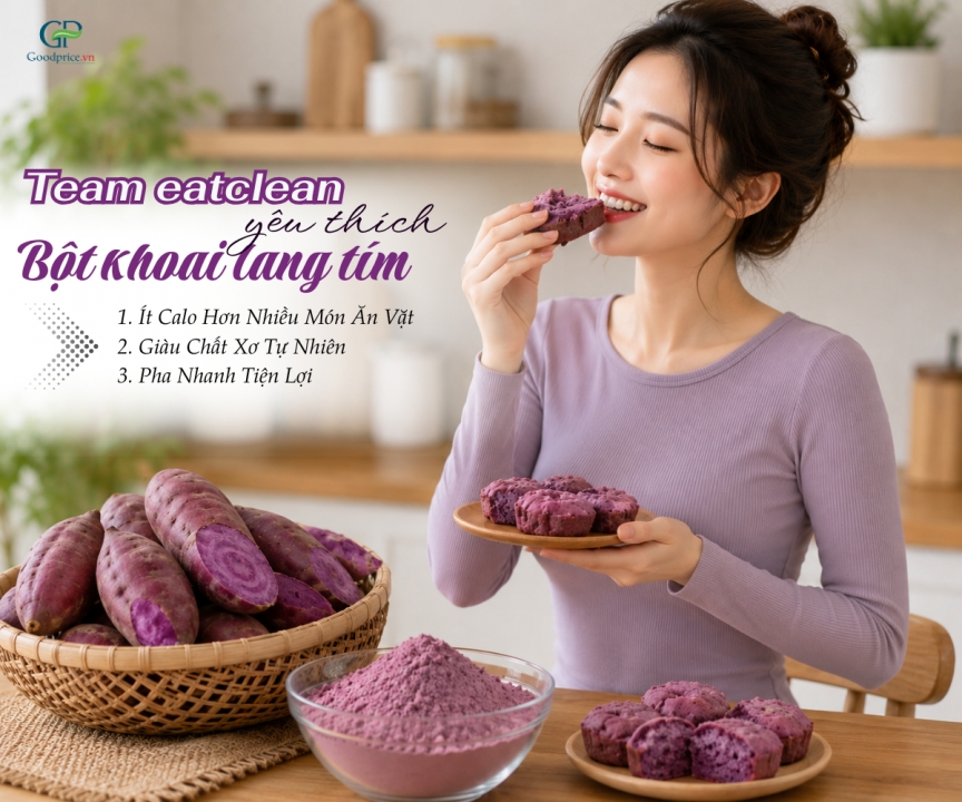 Bột Khoai Lang Tím Ít Calo – Món Healthy Được Team Eat Clean Yêu Thích 
