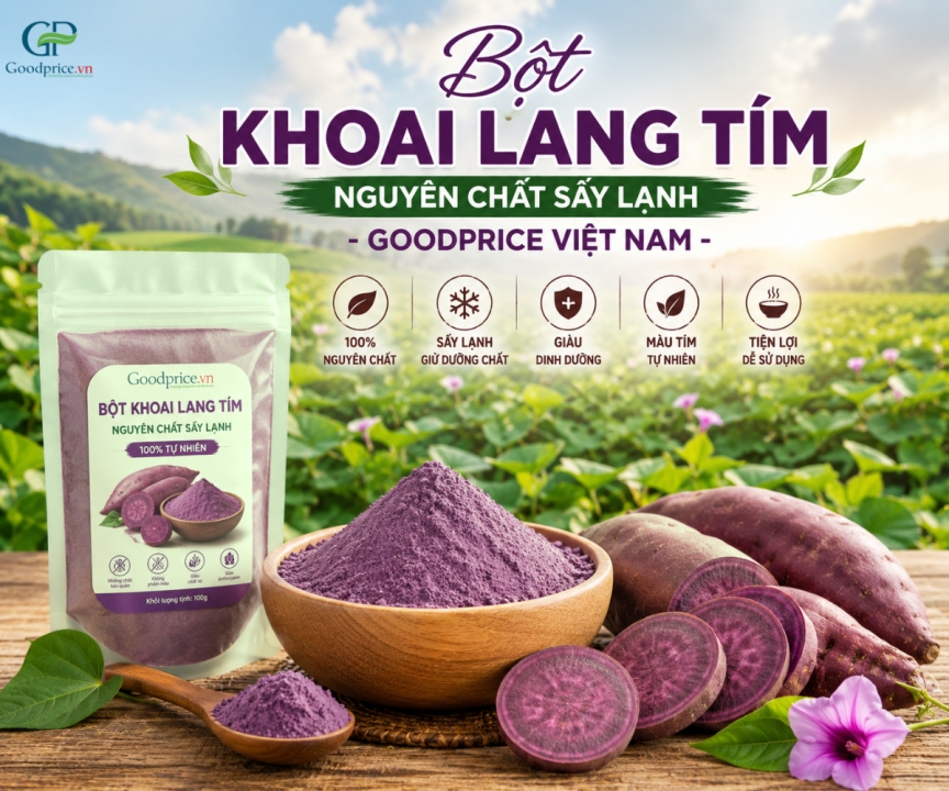 Pure Cold-Dried Purple Sweet Potato Powder – Goodprice Vietnam