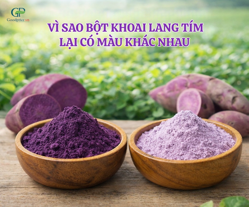 Màu sắc bột khoai lang tím phụ thuộc vào những yếu tố nào?