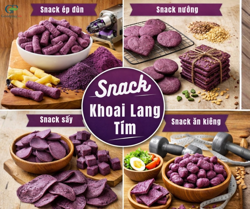 Ứng Dụng Bột Khoai Lang Tím Trong Sản Xuất Snack Healthy