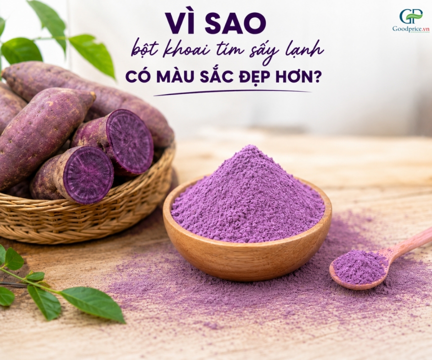 Vì Sao Bột Khoai Lang Tím Sấy Lạnh Có Màu Đẹp Hơn?
